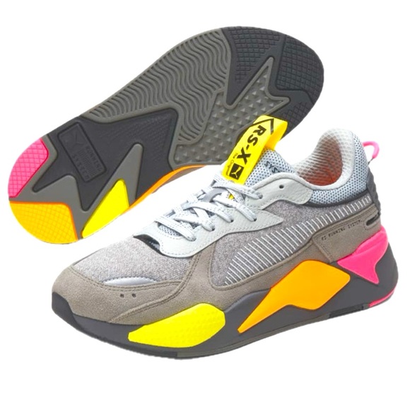 PUMA RS-X Highlighter Jr ‘High Rise Ultra Grey-Flou Pink’ Size 4.5 - Picture 3 of 12